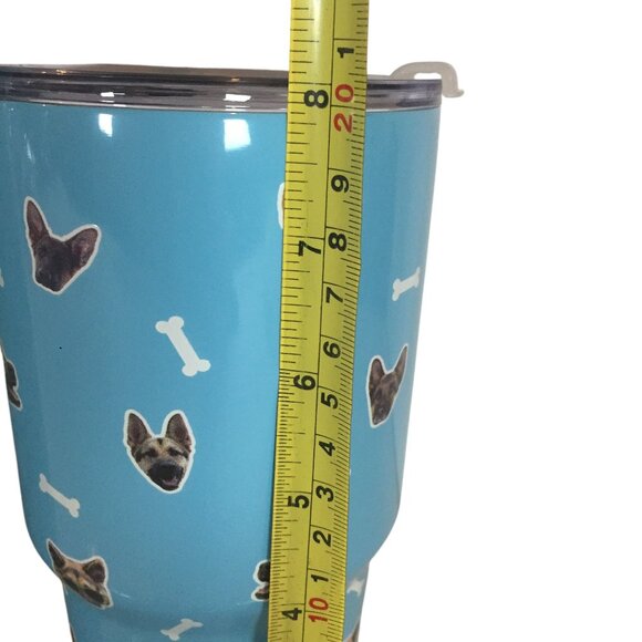 Kedrian Stainless Steel German Shepard Tumbler 30 Oz Vacuum Insulated Blue - Picture 4 of 6